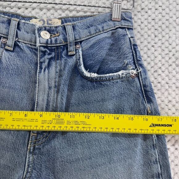 We the Free Jeans Womens 25 Blue Medium Wash Distressed Straight High Rise - Picture 10 of 14